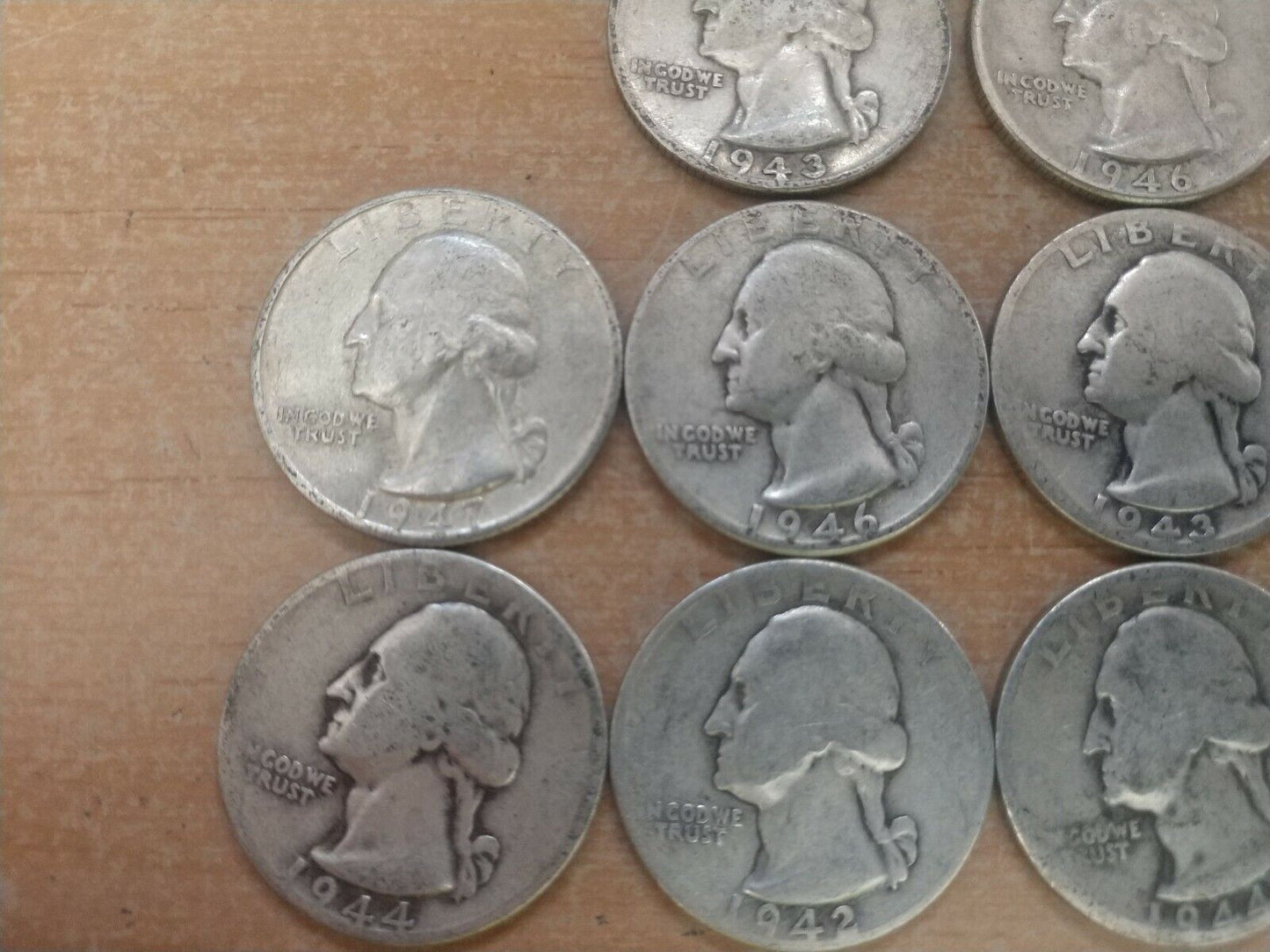 Lot of Ten U.S. Quarters From The 1940'S