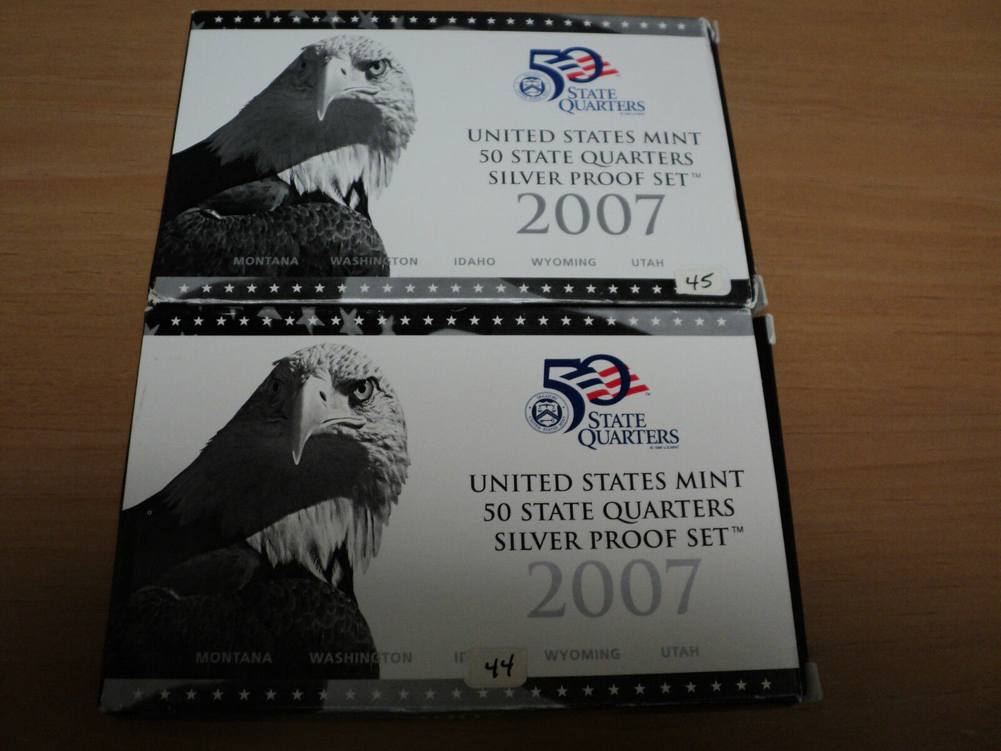 Lot Of Two 2007 U. S. Mint Quarters Silver Proof Set