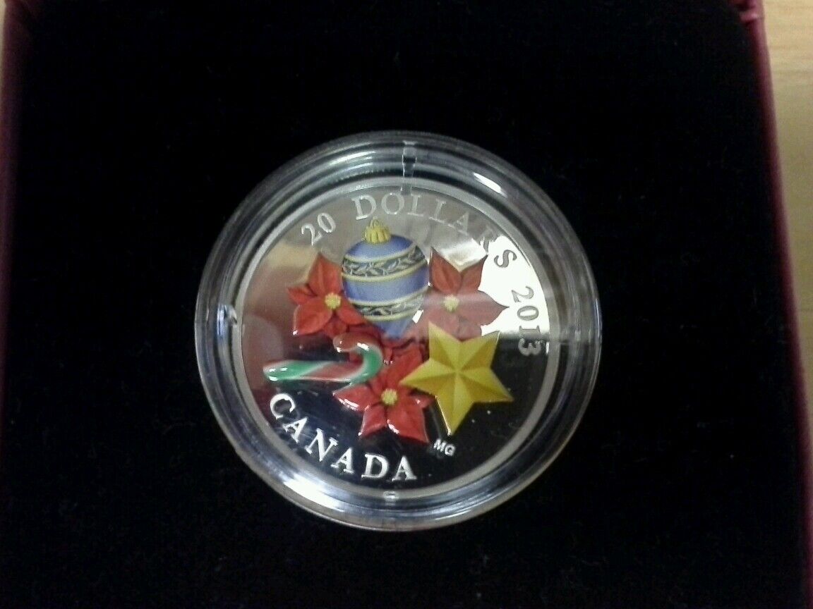 2013 Canada Venetian Glass Candy Cane $20.00 Fine Silver Coin 2191