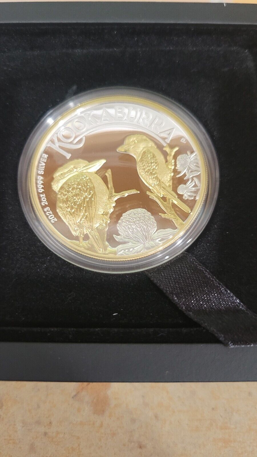 Australian Kookaburra 2023 2oz Silver Proof High Relief Gilded Coin