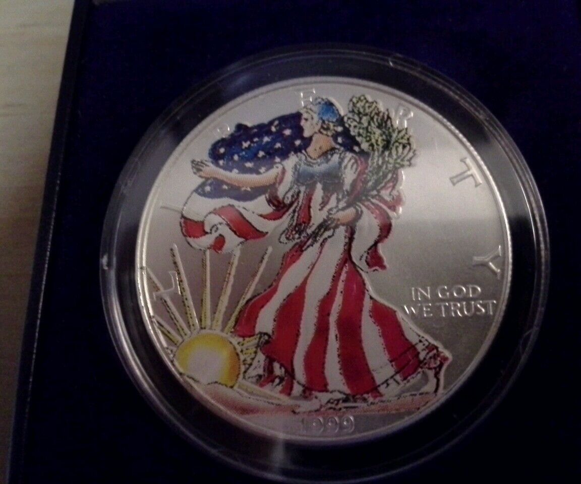 1999 U.S. Mint Painted Silver American Eagle