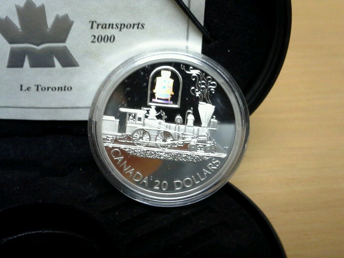 2000 Canada $20 Toronto Locomotive Silver Coin