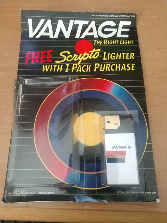 Vantage Cigarettes White Disposable Lighter New In Package 266