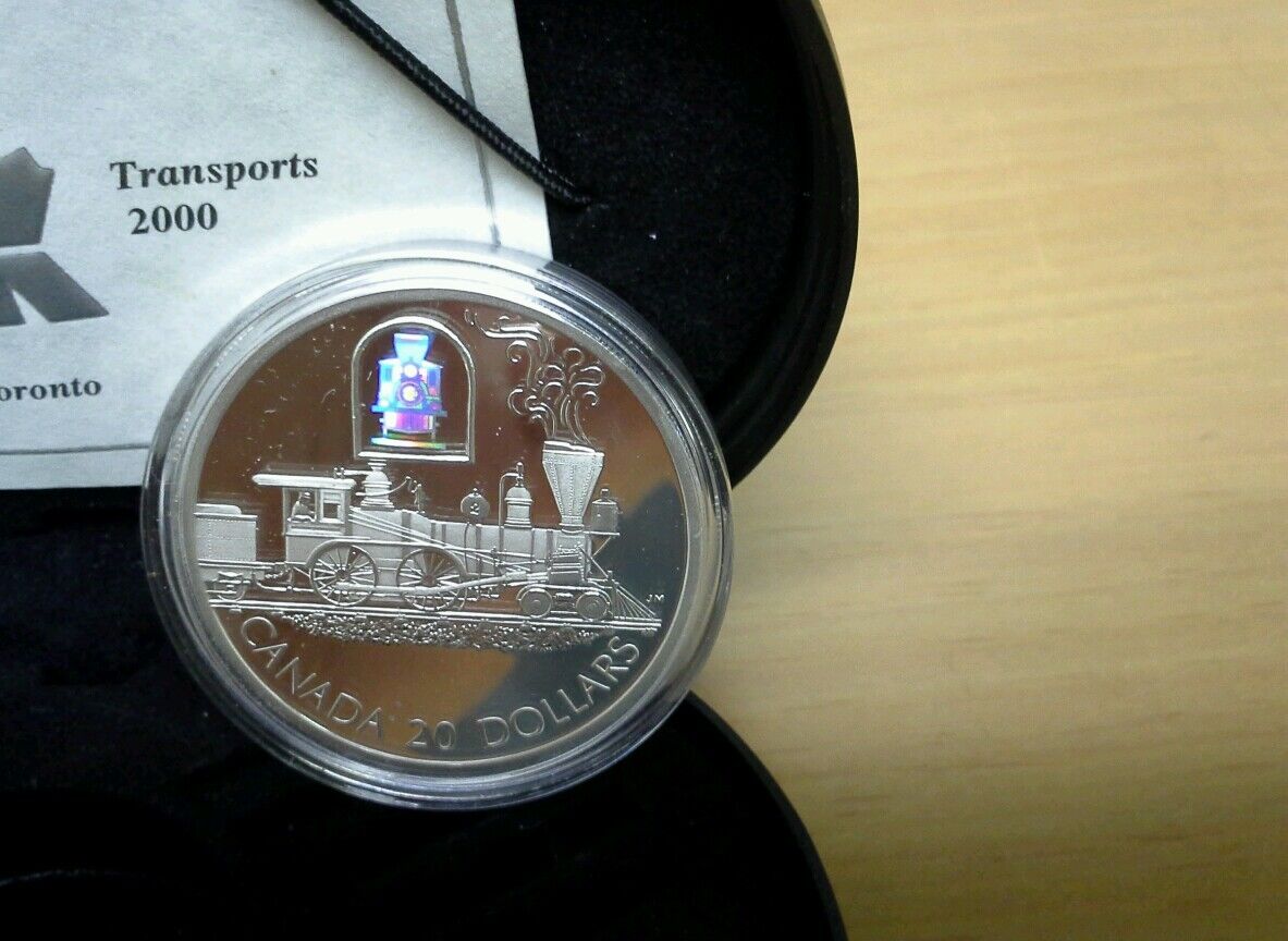 2000 Canada $20 Toronto Locomotive Silver Coin