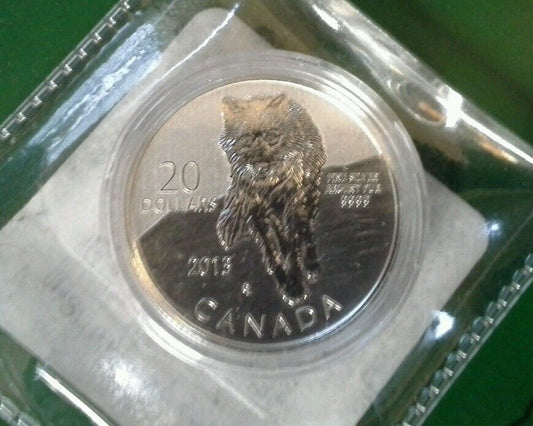 2013 Canada ( $20 for $20) .9999 Fine Silver Coin Wolf 1499