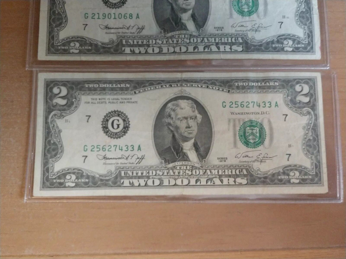 Lot of Three series 1976 $2.00 Federal Reserve Notes Lightly Circulated