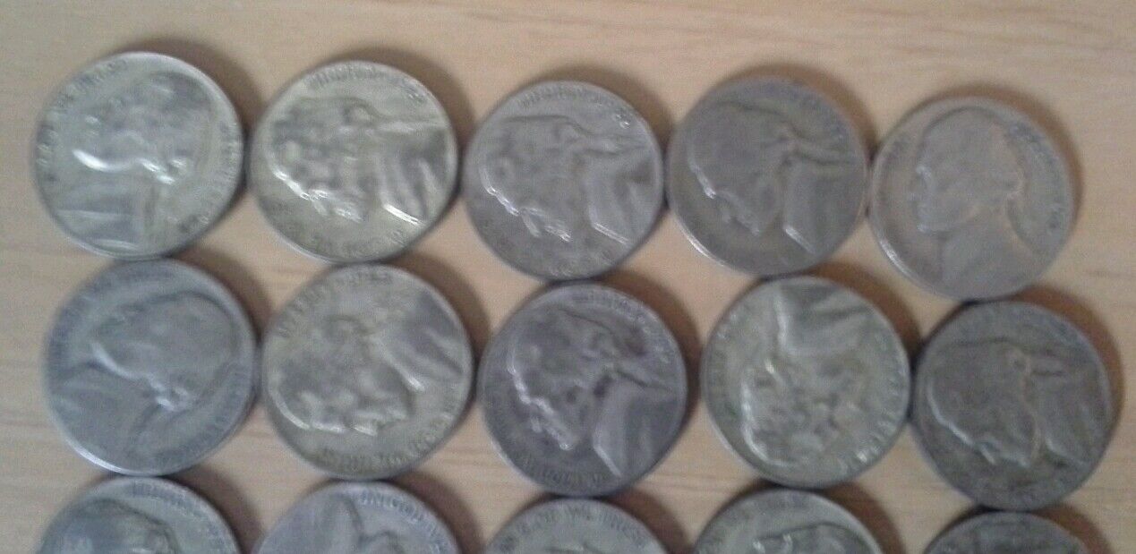 Lot of Forty U.S. Wartime Silver Nickels