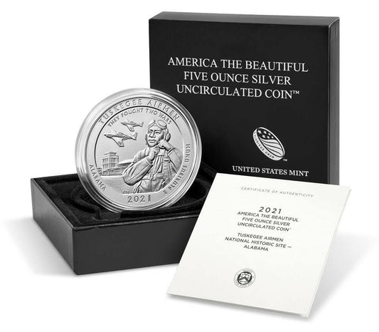 Tuskegee Airmen National Historic Site 2021 Uncirculated Five Ounce Silver Coin