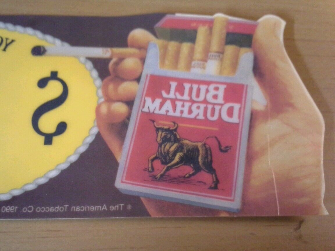 Bull Durham Cigarettes Static Cling Window decal 3" X 8" American Tobacco Co