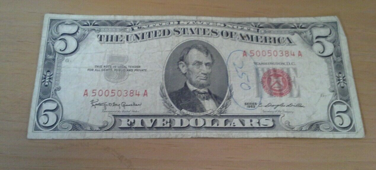 1963 Red Seal $5.00 U.S. Note