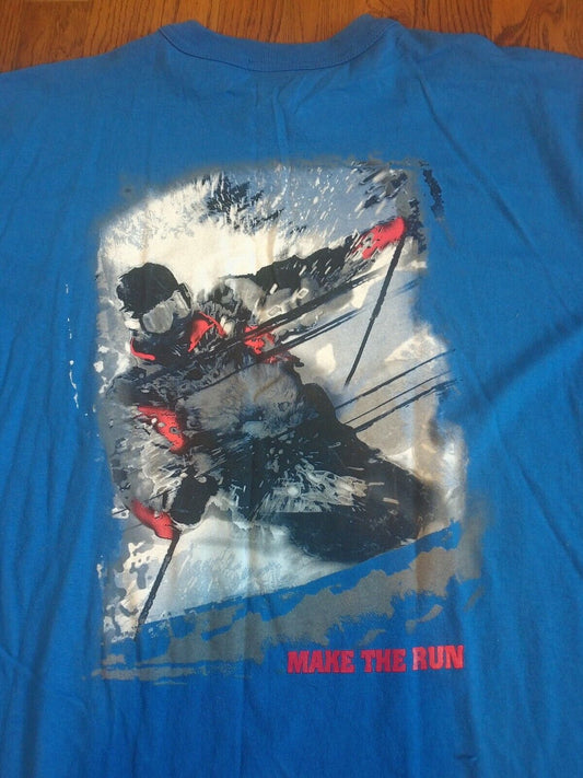 Marlboro Cigarettes Blue Skiing Make the Run Pocket T Shirt (new)