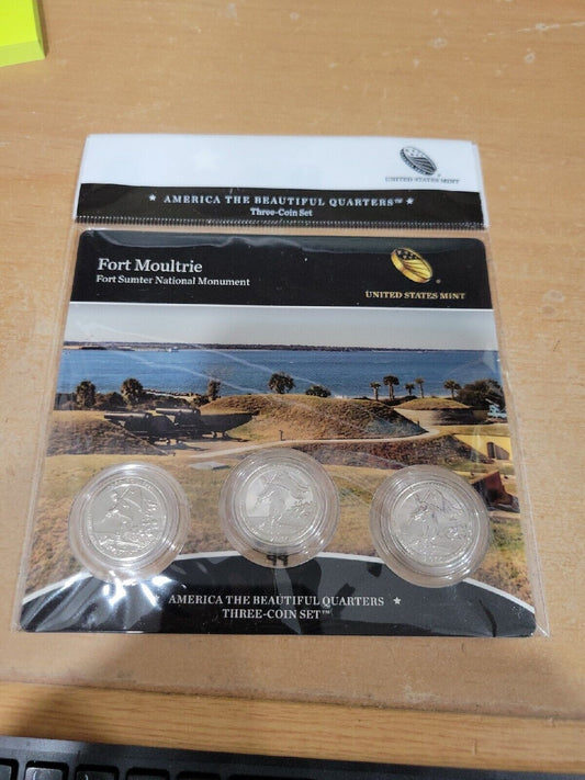 America The Beautiful Quarters 3 Coin Set Fort Moultrie