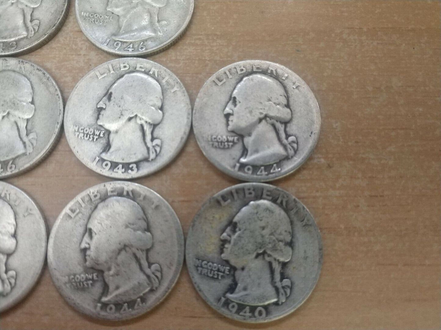 Lot of Ten U.S. Quarters From The 1940'S