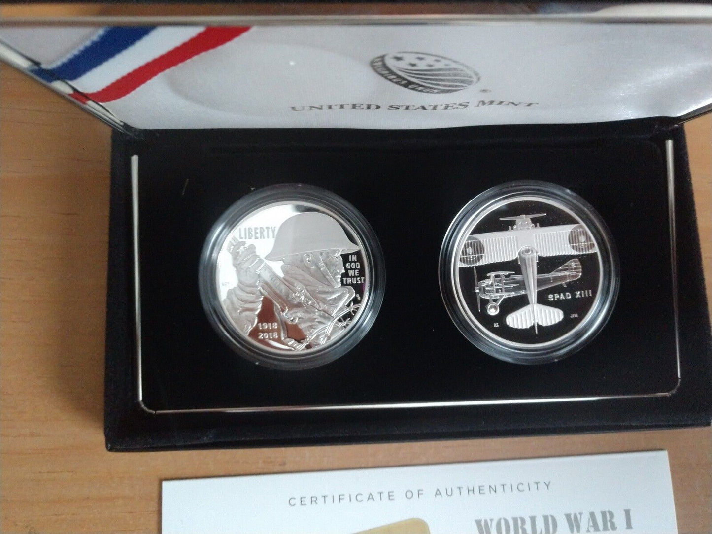 World War I Centennial 2018 Silver Dollar and Air Service Medal Set