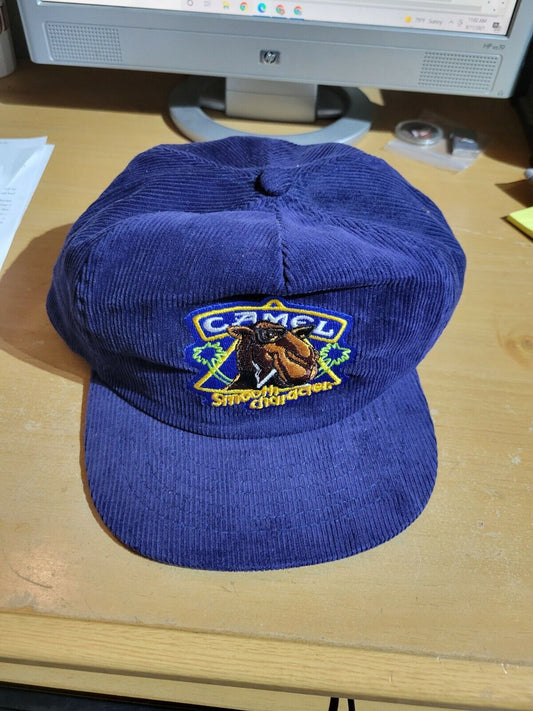 Camel Cigarettes Blue Smooth Character Corduroy Snapback hat/Ball Cap