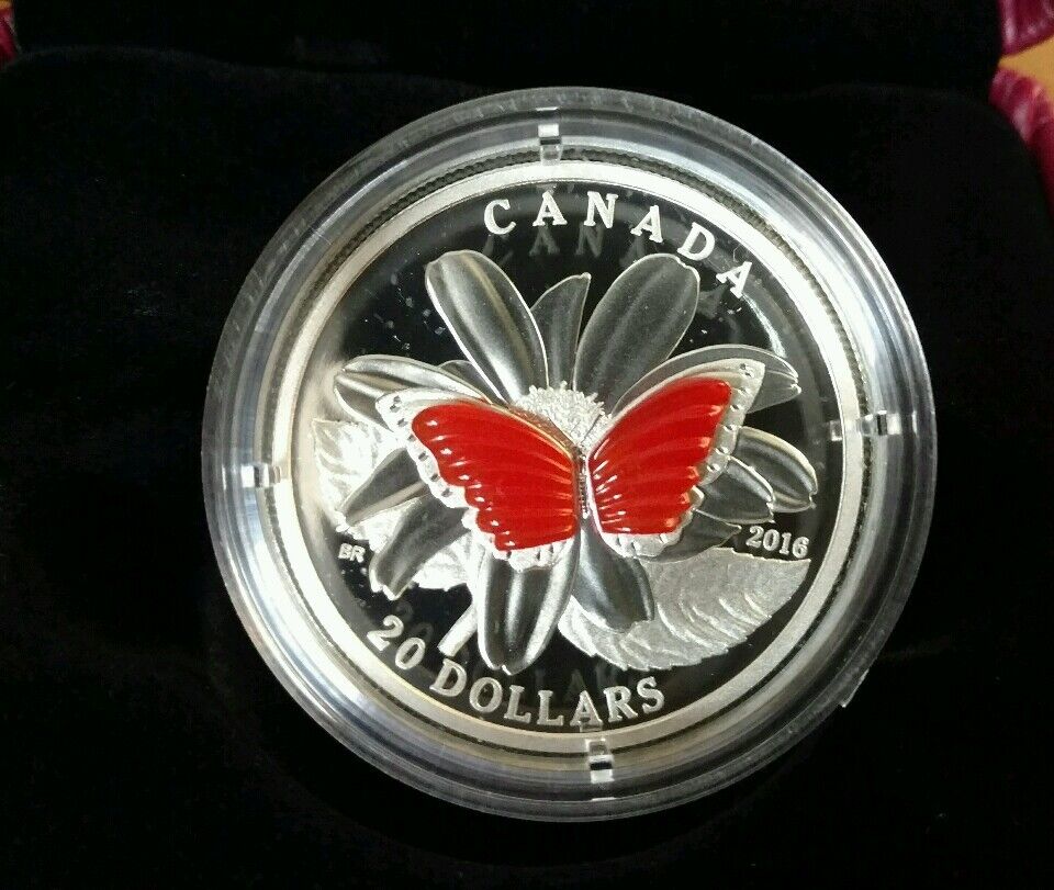 1 oz. Pure Silver Coin – Colourful Wings of a Butterfly – Canada (2016)