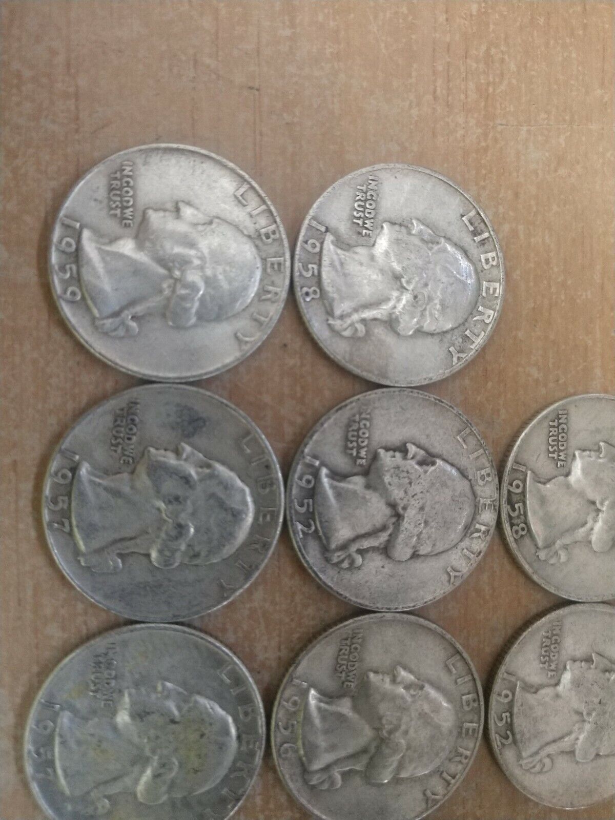 Lot of Ten U.S. Quarters From The 1950'S