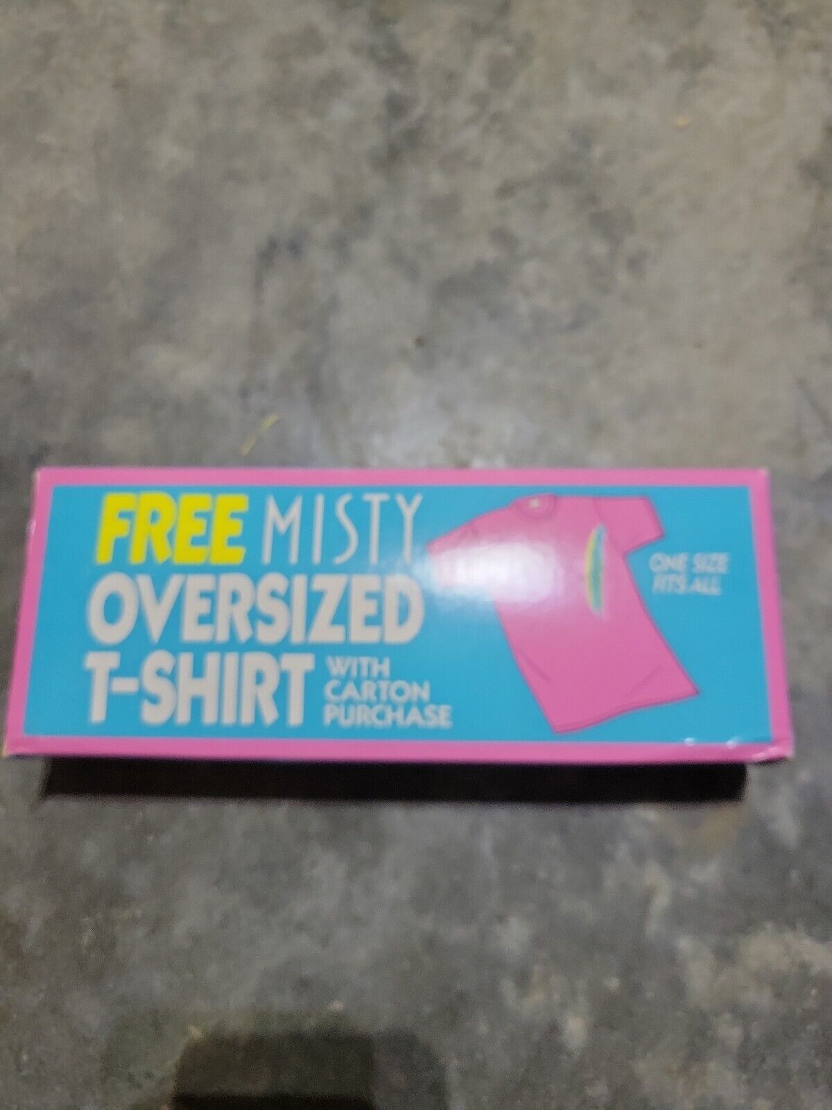 Misty Lights Slims Cigarettes Oversized Pink T Shirt N.I.B.