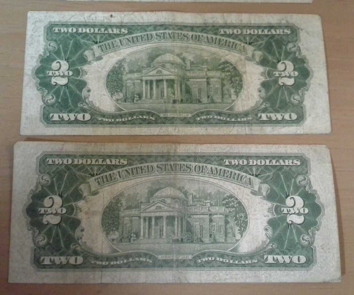 Lot of 6 1953 Red Seal Two Dollar U.S.Notes