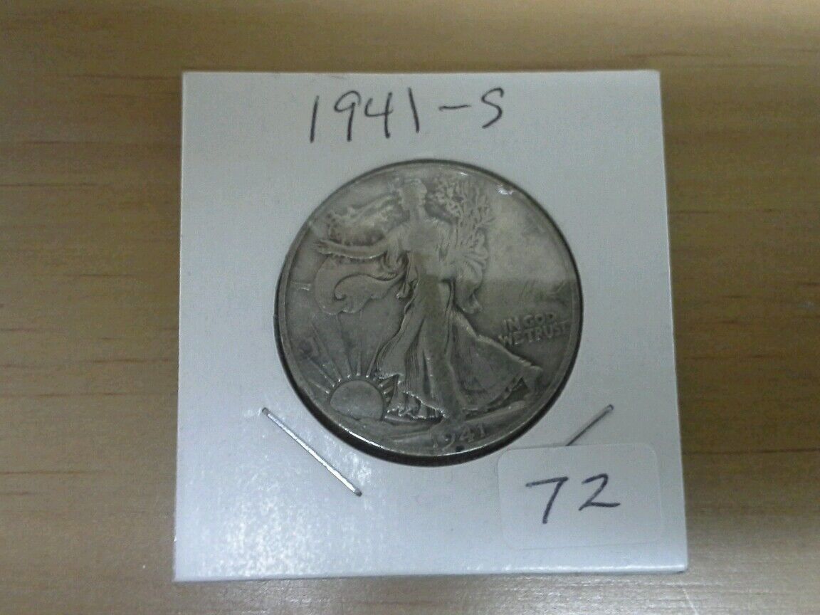 Lot of Five Silver Half Dollars 1941s/1943/1943E/1949D/1963D