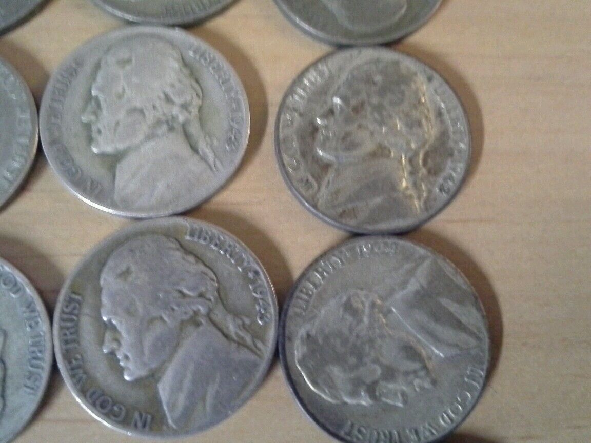 Lot of Forty U.S. Wartime Silver Nickels