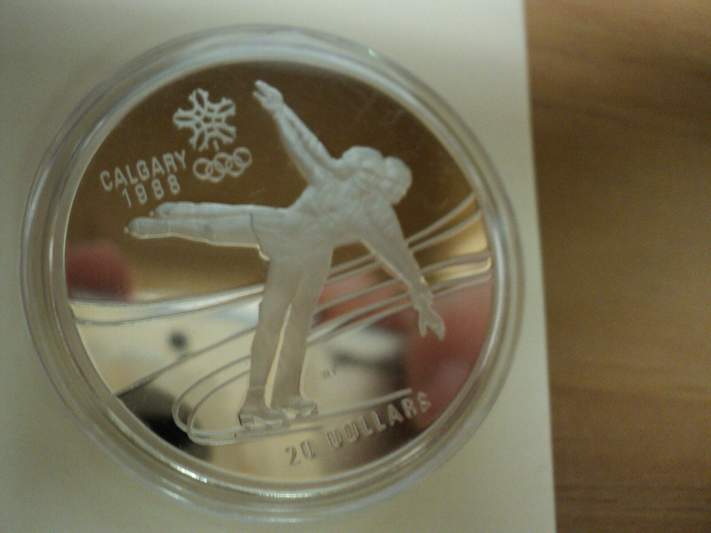 1988 Canada Olympics Figure Skating 1 Oz Silver Coin w/edge lettering