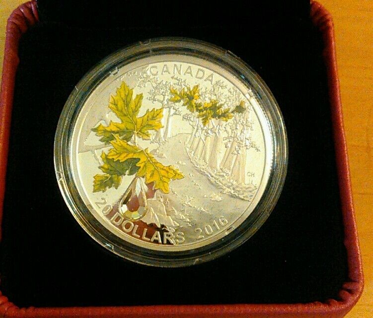 2016 Canada Silver wSwarovski® crystal  Bigleaf Maple  Mintage: 4,500