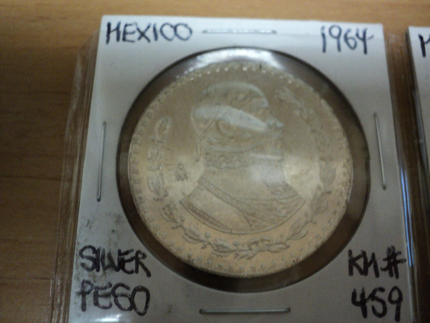 Set Of Two Mexico Silver Pesos 1964 and 1965