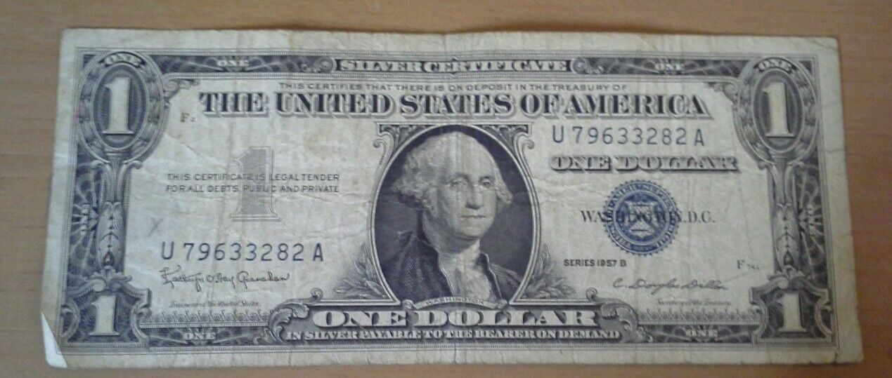 Lot of Seven 1957B One Dollar Silver Certificates