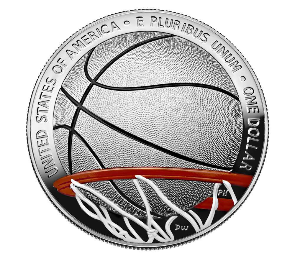 U.S. Mint Basketball Hall of Fame 2020 Colorized Silver Dollar