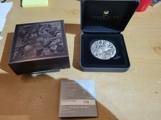 Zhao Yun 2021 5 oz Silver Antiqued Coin Perth Mint