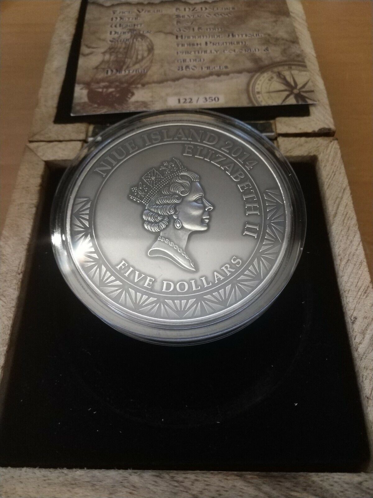 2014 Niue 5$ KLAUS STORTEBEKER Pirate Of The North Silver 5 Oz Silver Coin 27000