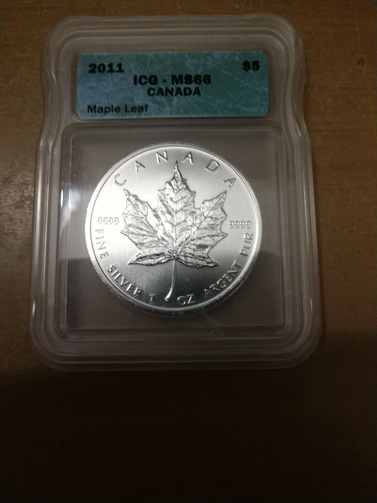 2011 ICG-MS66 Canada Maple Leaf .999 Fine Silver