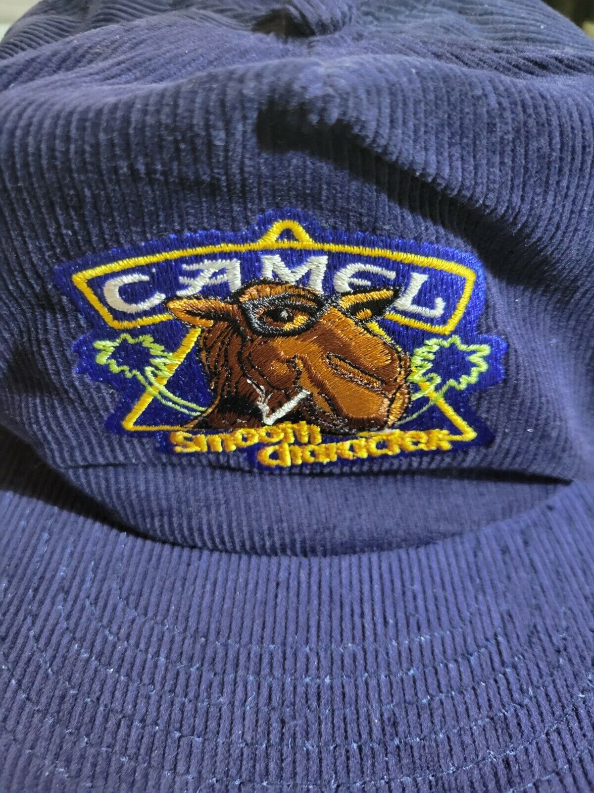 Camel Cigarettes Blue Smooth Character Corduroy Snapback hat/Ball Cap