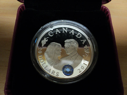 2011 Canada $20 Fine Silver 1 Oz Coin Royal Wedding Of William and Catherine