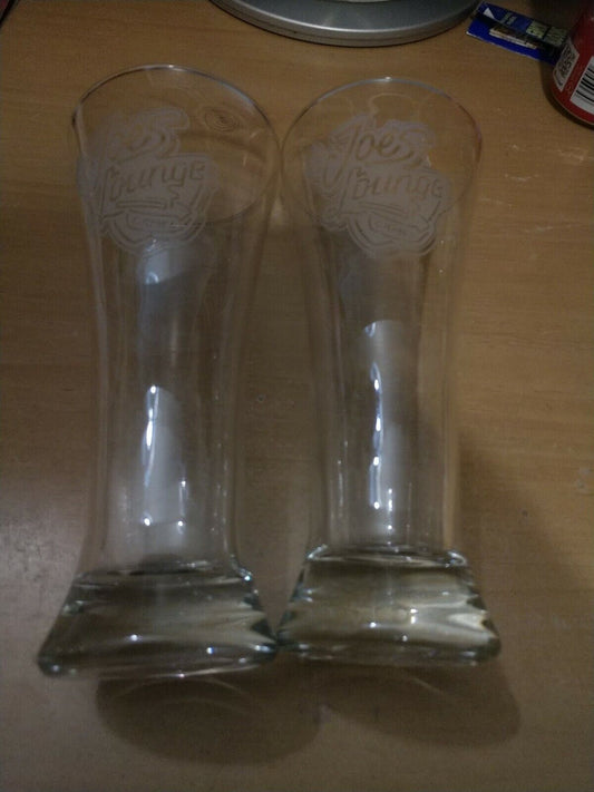 Camel Cigarettes  Set of Two Joe's Lounge Etched Pilsner Glass