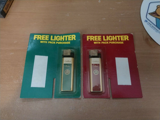 Set of two Carlton Slims Cigarettes Disposable Lighters Green And Red