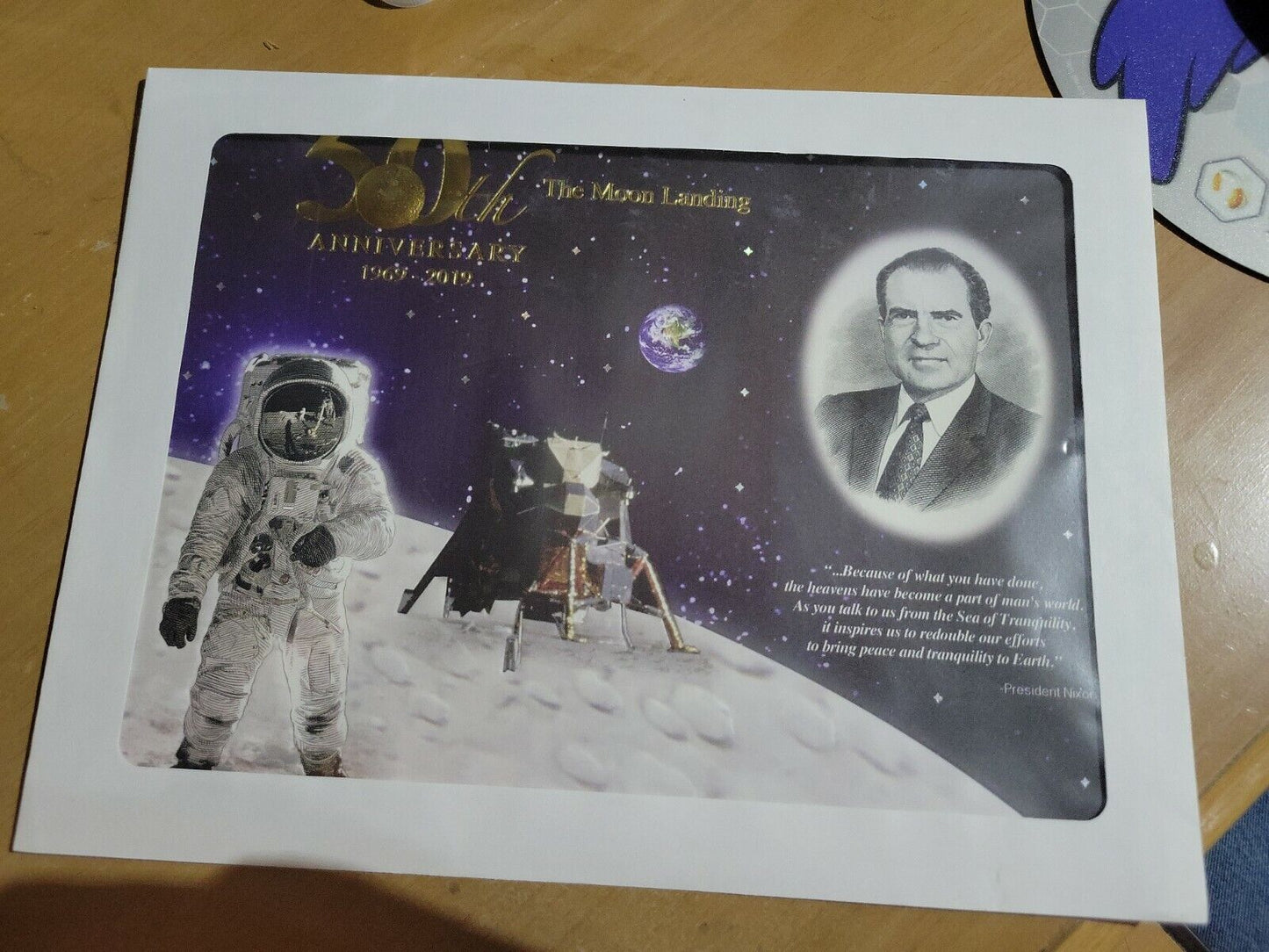 U.S. B.E.P.  The Moon Landing Engraved Print 50th Anniversary Eagle Has Landed