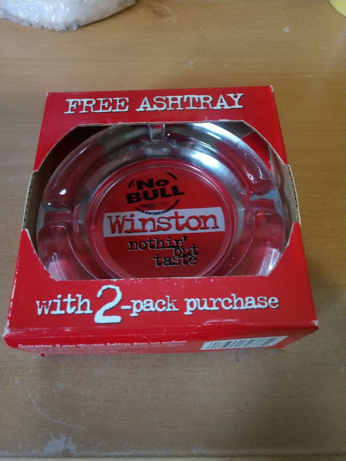 Winston cigarettes No Bull Glass Ashtray New In The Box