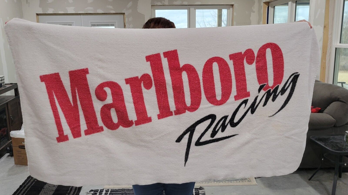 Marlboro Cigarettes Large White Beach Towel Marlboro Racing 36" X 60"