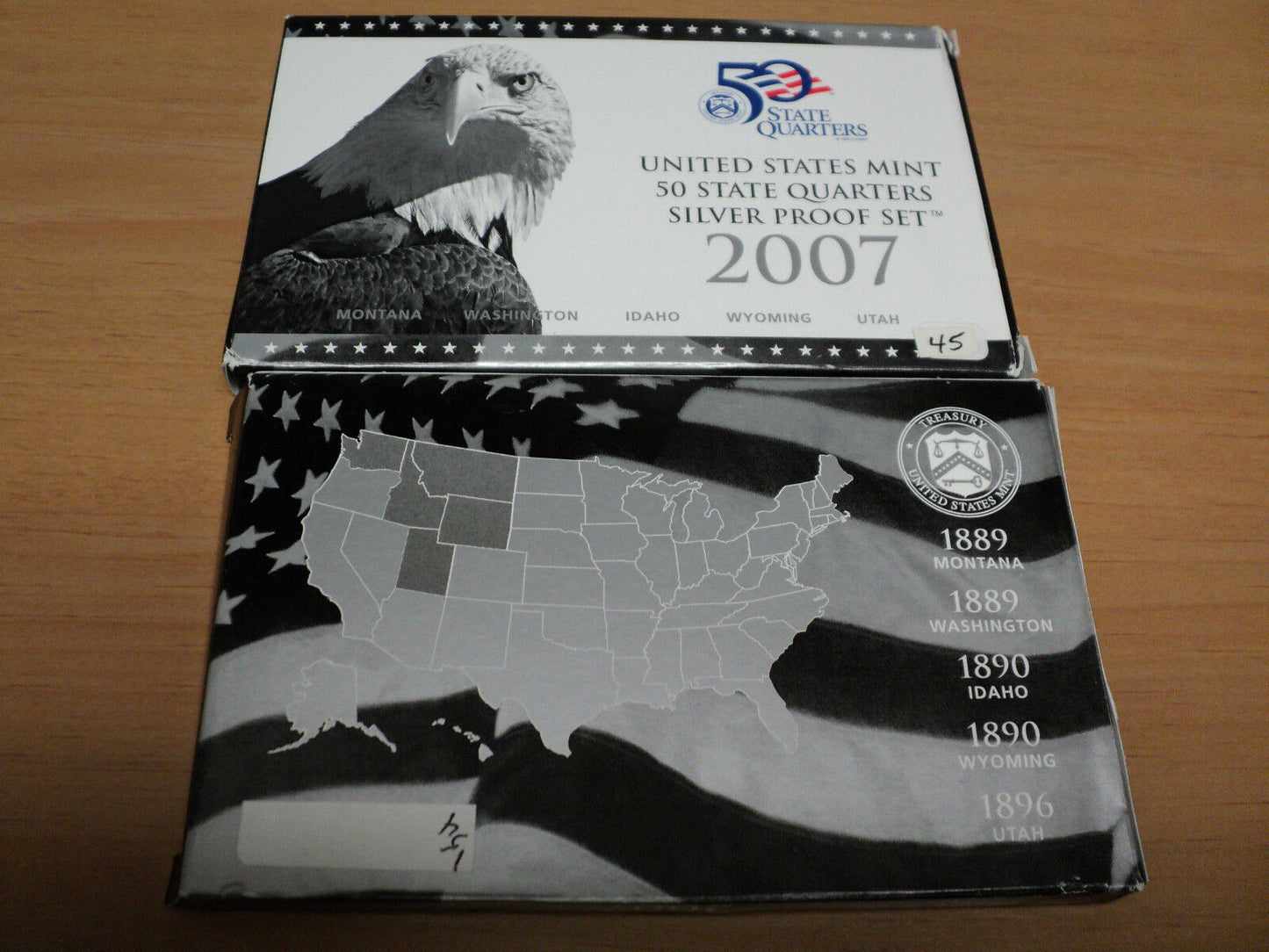 Lot Of Two 2007 U. S. Mint Quarters Silver Proof Set