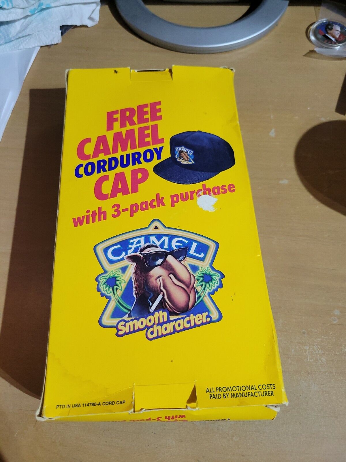 Camel Cigarettes Blue Smooth Character Corduroy Snapback hat/Ball Cap