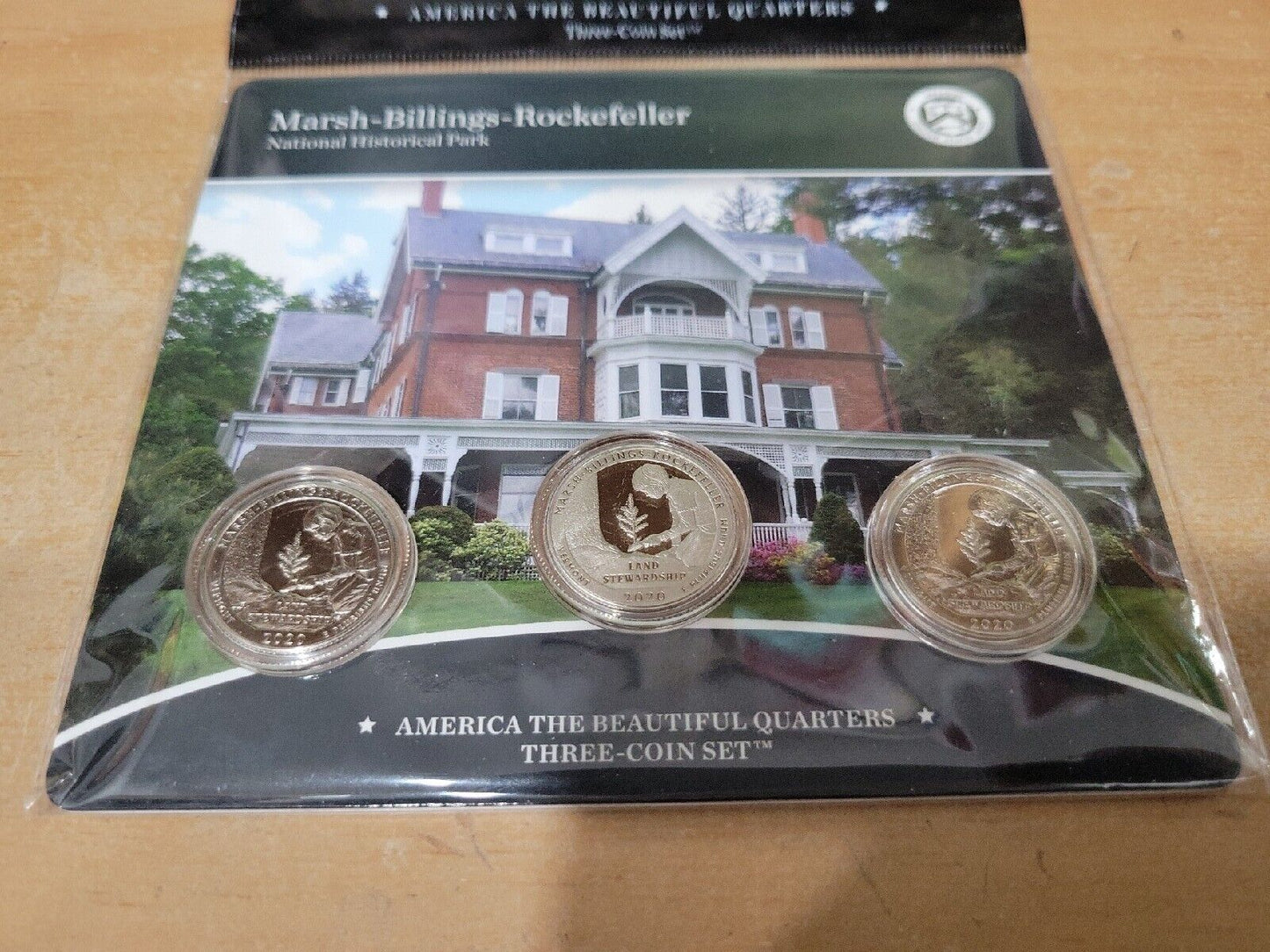 America The Beautiful Quarters 3 Coin Set Marsh-Billings-Rockefeller