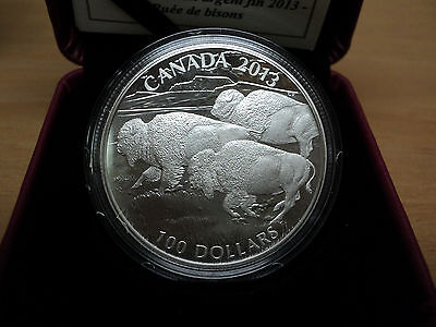 2013  Canada Fine Silver Coin The American Bison (Master Of The Prairie Wind)