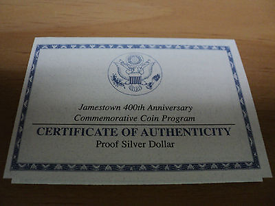 Dollar, 2007, Jamestown - 400th Anniversary Proof Silver Dollar