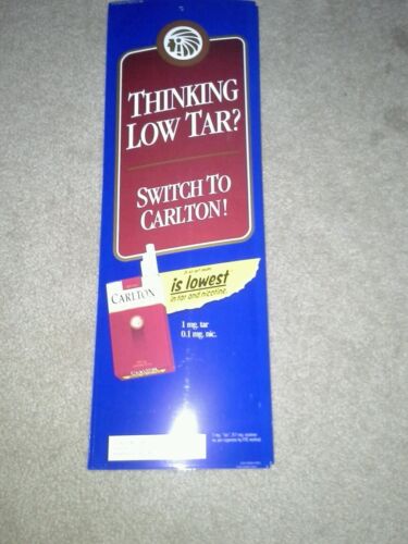8" X 24" Laminated Two Sided Carlton Cigarettes AD lot of Three