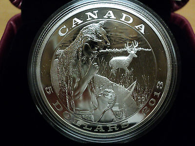2013 $5 Fine Silver Coin- Tradition Of Hunting-Deer 6995