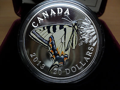 2013 Canada.9999 Silver $20 Butterflies Of Canada (Canadian Tiger Swallowtail)