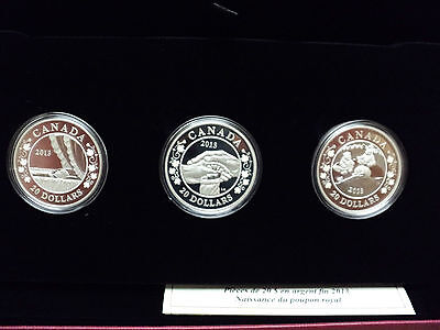 2013 Canada Set Of 3 Silver Coins Birth Of The Royal Infant