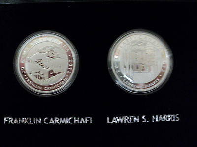 Canada Group Of Seven Fine Silver Coin Collection in Black Maple Wood Case